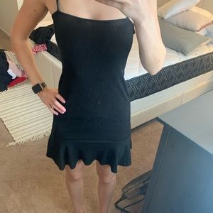 Strappy black mini dress